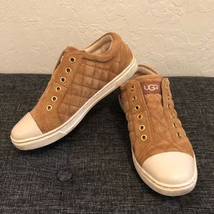 UGG Australia Jenna Quilted Chestnut Leather Shoes